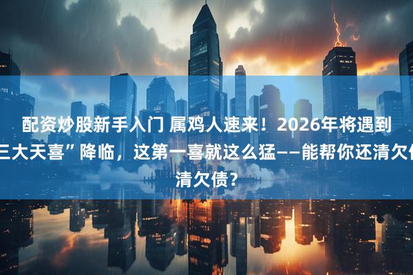 配资炒股新手入门 属鸡人速来！2026年将遇到“三大天喜”降临，这第一喜就这么猛——能帮你还清欠债？